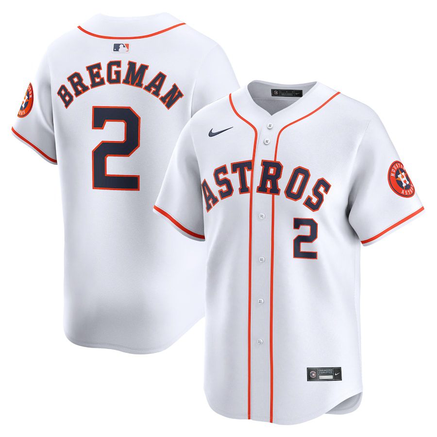 Men Houston Astros #2 Alex Bregman Nike White Home Limited Player MLB Jersey->houston astros->MLB Jersey